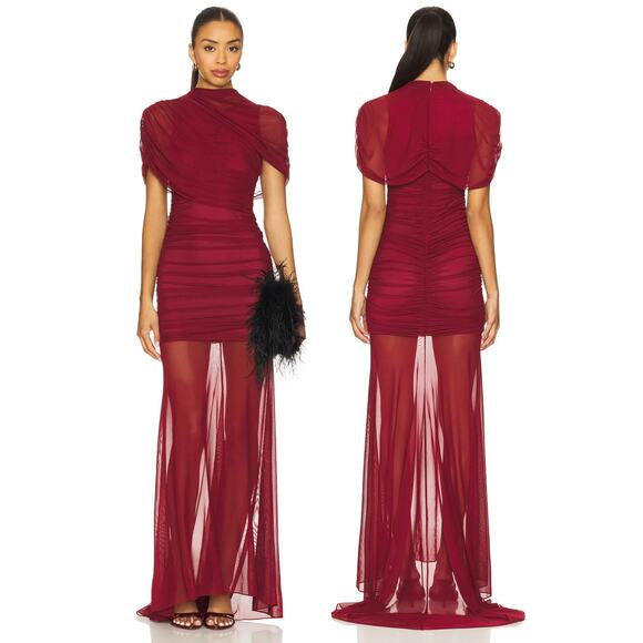 Amanda Uprichard x REVOLVE Evianna Gown Draped Ruched Formal Evening Party XS